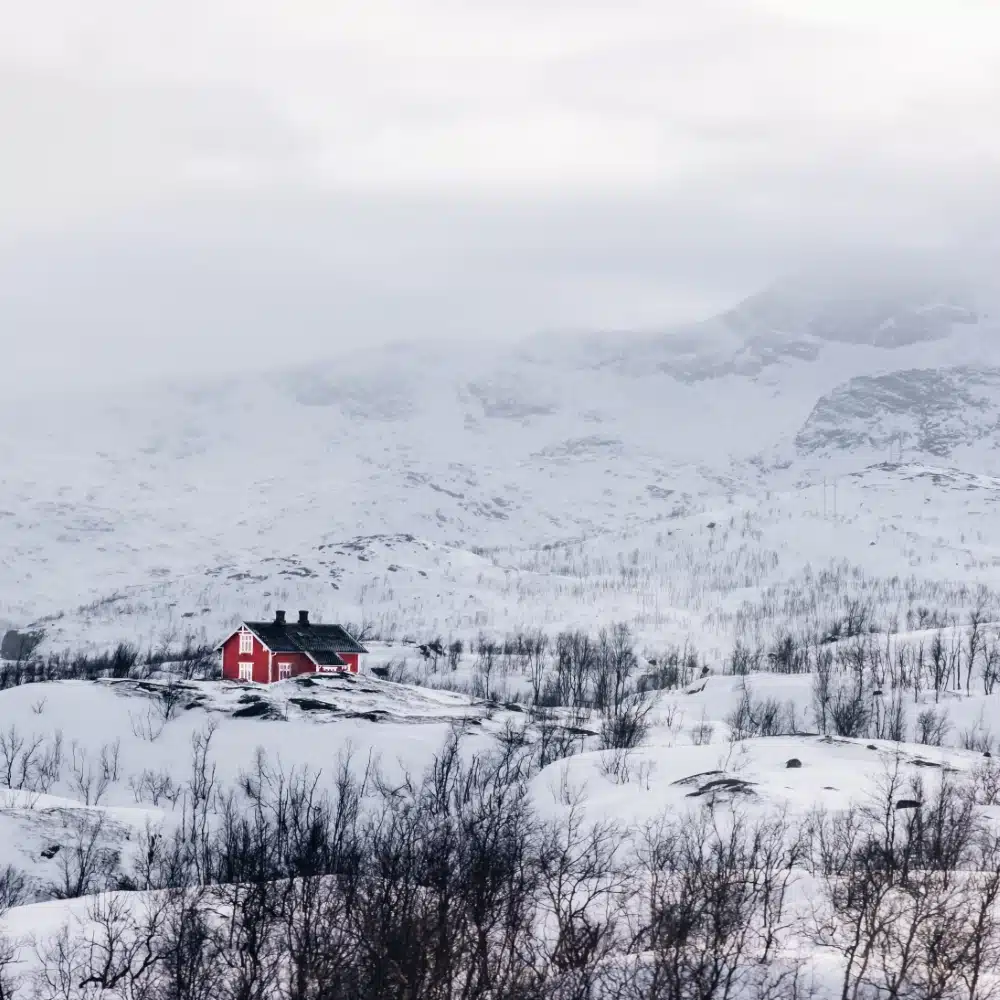 Paysage de campagne en Norvège en hiver